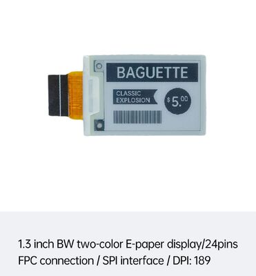 Un buen precio. 1Pantalla de tinta electrónica de 0,3 pulgadas en blanco y negro con interfaz SPI para etiquetas electrónicas y hogares inteligentes en línea