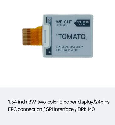 Un buen precio. Pantalla E Ink en blanco y negro de 1.54 pulgadas con interfaz SPI para etiquetas electrónicas y hogar inteligente en línea